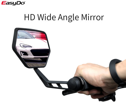 EasyDo Advanced Bicycle Rear View Mirror Plug Design Adjustable Left Right Mirrors Bike Cycling Wide Range Back Sight Reflector