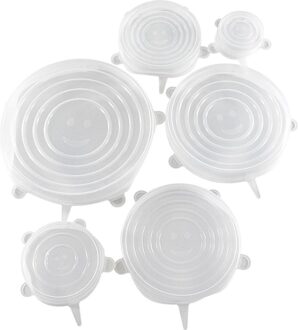 Easyline Siliconen Vershouddeksel Set 6-delig Transparant