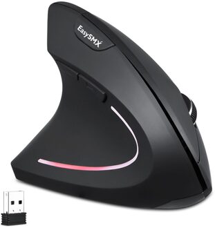 EasySMX Draadloze Muis G814 Verticale Muis Ergonomische Optische 800 1200 1600 2400 DPI 6 Knoppen Mause voor Windows MAC OS links hand- zwart
