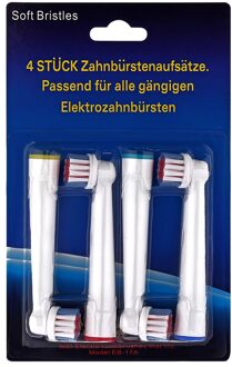EB-10A EB-17A SB-17A EB-17S EB-18A SB-20A Kids/Rode Haren/4 Kleuren/Gevoelige/3D Wit/Precisie elektrische Tandenborstel Heads 4Pack EB-17A rood Bristle