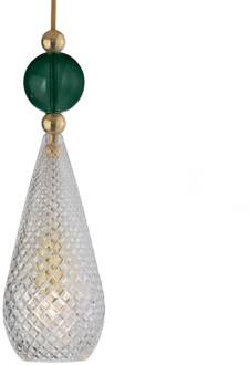 EBB & FLOW Smykke M goud kristal ruit groene bal goud, helder, groen