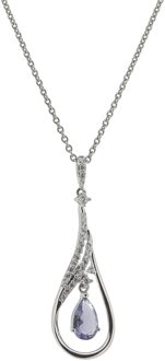 'Ebbi' Dames 925 Sterling Zilveren Ketting met Hanger - Zilver ZH-7037