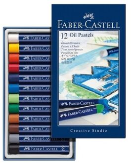 Eberhard Faber Faber castell Oliepastelkrijt - 11mm - 12x stuks - tekenen/schrijven - Krijtstiften Multikleur