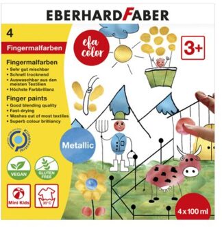 Eberhard Faber vingerverfset Eberhard Faber metallic set 4 x 100ml assorti EF-578802