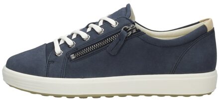 Ecco Soft 7 Veterschoen Dames Blauw