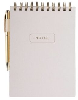 Èccolo notitieblok met spiraal en pen, formaat 15 x 22 cm., kleur ivory