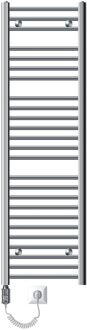 ECD Germany Badkamerradiator elektrisch met verwarmingselement 1200W - 400 x 1500 mm - chroom - recht met zijaansluiting Zilverkleurig