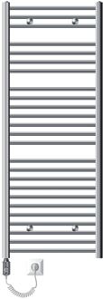 ECD Germany Badkamerradiator elektrisch met verwarmingselement 1200W - 600 x 1500 mm - chroom - recht met zijaansluiting Zilverkleurig