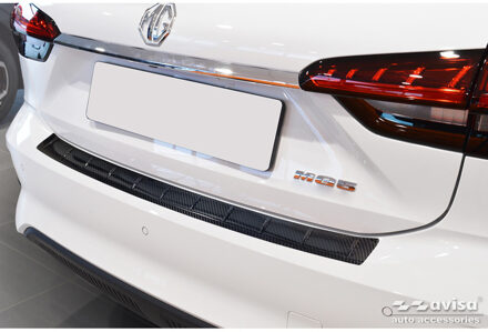 Echt 3D Carbon Achterbumperprotector passend voor MG 5 SW (EV) 2022- 'Ribs' AV249329