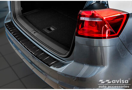 Echt 3D Carbon Achterbumperprotector passend voor Volkswagen...