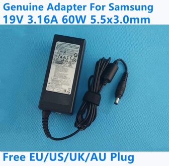 Echt AD-6019R 19V 3.16A 60W 5.5X3.0Mm CPA09-004A PA-1600-66 Ac Adapter Voor Samsung R440 R423 RV411 RF411 Laptop Power Charger