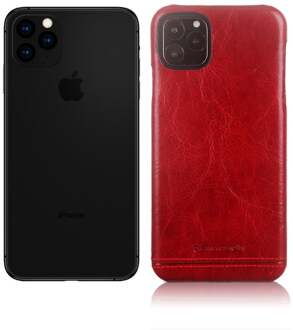 echt lederen backcover hoes - iPhone 11 Pro Max - Rood