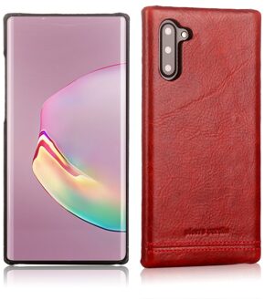 echt lederen backcover hoes - Samsung Galaxy Note 10 - Rood