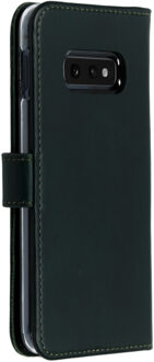 Echt Lederen Booktype Samsung Galaxy S10e hoesje - Groen