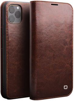 echt lederen luxe wallet hoes - iPhone 11 Pro - Bruin