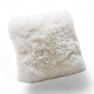 Echt schapenvacht ivoor 40x40cm echt wollen enkelzijdig kussen