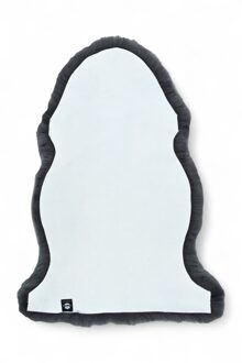 Echte antracietgrijze schapenvacht, natuurlijk zijdezacht, pluizig, echt wollen tapijt Donkergrijs