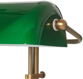 Echte bankierslamp TULSI groen, messing