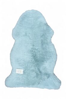 Echte eendenei-schapenvacht, zijdezacht, natuurlijk, zacht, pluizig, echt wollen tapijt Groenblauw