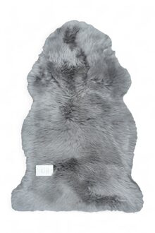 Echte grijze schapenvacht, zijdezacht, natuurlijk, zacht, pluizig, echt wollen tapijt Grijs