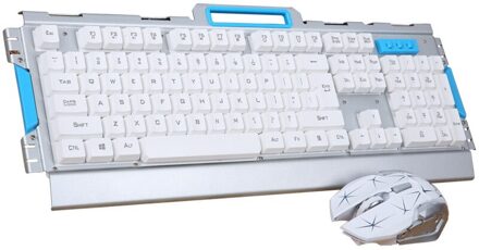 Echte Originele 2.4G Draadloze Gaming Toetsenbord En Optische Muis Combo Zwart/Wit 104 Toetsen Voor Windows Android Ios