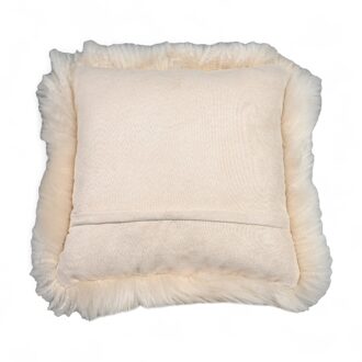 Echte schapenvacht beige 40x40cm echt wol enkelzijdig kussen