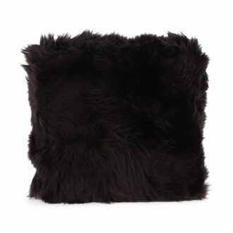 Echte schapenvacht chocoladebruin echt wol enkelzijdig kussen