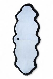 Echte schapenvacht zwart dubbel natuurlijk pluizig zijdezacht echt wollen tapijt