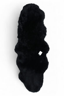 Echte schapenvacht zwart dubbel natuurlijk zijdeachtig zacht echt wollen tapijt