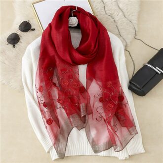 Echte Zijde En Wol Vrouwen Sjaal Bloemen Borduurwerk Dame Hoofdband Sjaals Pashmina Sjaal Wraps Bandana Hijab Big Size Strand 1