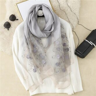 Echte Zijde En Wol Vrouwen Sjaal Bloemen Borduurwerk Dame Hoofdband Sjaals Pashmina Sjaal Wraps Bandana Hijab Big Size Strand 3