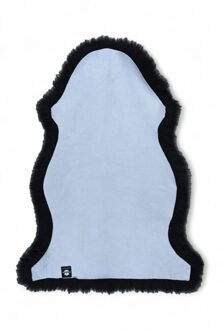 Echte zwarte schapenvacht, natuurlijk zijdezacht, pluizig, echt wollen tapijt
