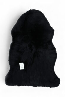 Echte zwarte schapenvacht, zijdezacht, natuurlijk, zacht, pluizig, echt wollen tapijt