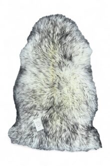 Echte zwarte wollen punt schapenvacht zijdezacht natuurlijk zacht pluizig echt wollen tapijt Wit/Zwart