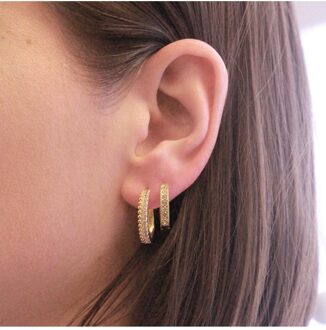 Eclat oorbellen - Oostenrijks kristal Wit & Goud - One Size