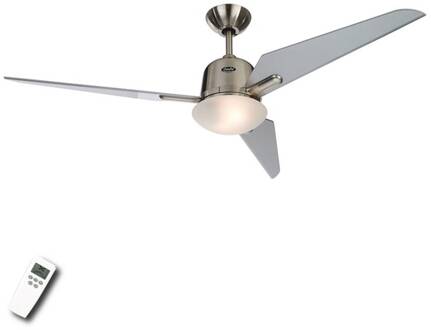 Eco Aviatos 132 BN-SL Plafondventilator (Ã) 132 cm Kleur ventilatorbladen: Zilver-grijs Kleur behuizing: Chroom (geborsteld)