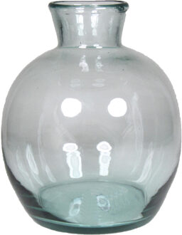 Eco bloemenvaas/vazen van glas D18 cm en H18 cm - Vazen Transparant