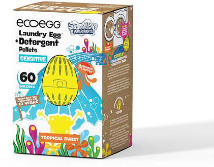 eco egg SpongeBob Sensitive Wasbal 60 wasbeurten - Tropical Burst