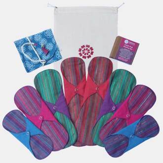 Eco Femme First Period Kit - bio katoen - GOTS (kleur: Vibrant - donker)