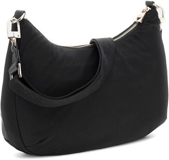 Eco Gemma Hobo Schoudertas Guess , Black , Dames - ONE Size