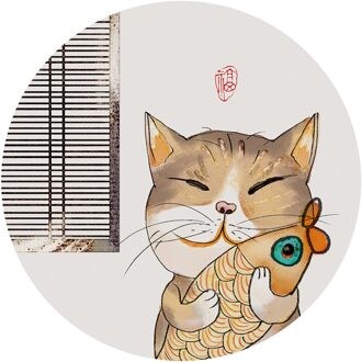 Eco-Katoenen Draad 11CT Stamped Print Diy Kat Vis Handgemaakte Kruissteek Kunstwerk Canvas Borduurwerk Kit Handwerken Home Decor DW0620