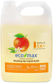 Eco-Max Vloeibaar Afwasmiddel - Natuurlijke Sinaasappel 4L