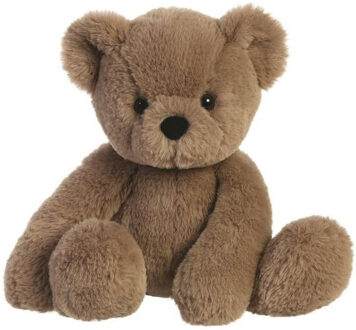 Eco Nation Pluche knuffeldier teddybeer - bruin - 28 cm - bosdieren thema - Knuffelberen