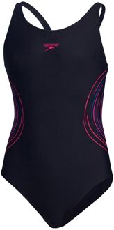 ECO Placement Muscleback Badpak Meisjes donkerblauw - roze - blauw - 140