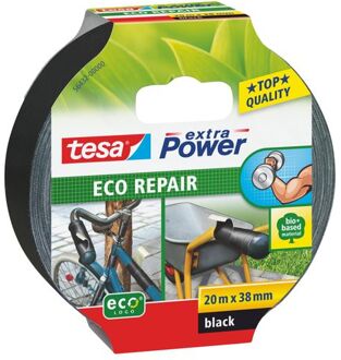 ECO REPAIR 56432-00 Textieltape tesa Extra Power ECOLOGO Zwart (l x b) 20 m x 38 mm 1 stuk(s)