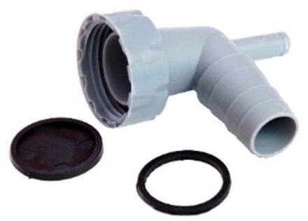 ECO-SAVE kunststof apparaataansluiting 90°, grijs, 1"x 3/4"-mondstuk, met condensaansluiting - 988379019