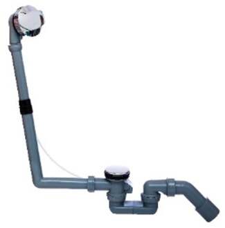 ECO-SAVE kunststof badafvoer en overloopgarnituur, grijs, 1 1/2", met excentriek - 98845019