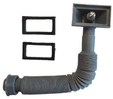 ECO-SAVE kunststof flexibele overloopaansluitbuis, grijs, 1" x 140-440 mm, voor zeefkorfventiel - 98835549