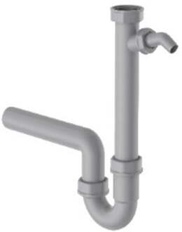 ECO-SAVE Kunststof spoelbak buisvormige sifon, grijs, 1 1/2" IT x 40 mm, met 3/4" apparaataansluiting - 98831349