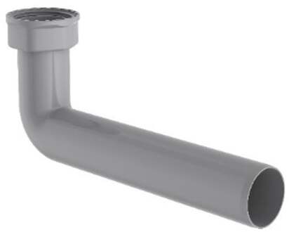 ECO-SAVE kunststof uitloopbocht, grijs, 1 1/2"ER x 235 mm x 40 mm - 98837449